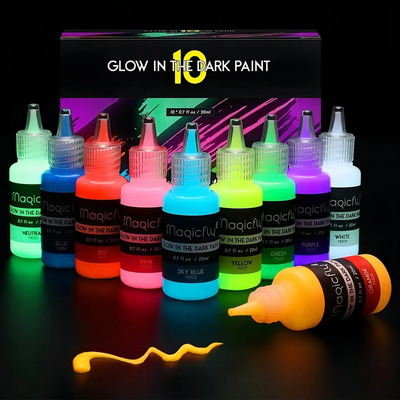 Magicfly Pintura Brilla Obscuridad Set 10 20ml Glow Acrilica | Envío gratis