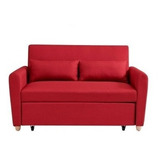 Otelo Sofacama Estilo Moderno Tela Color Rojo