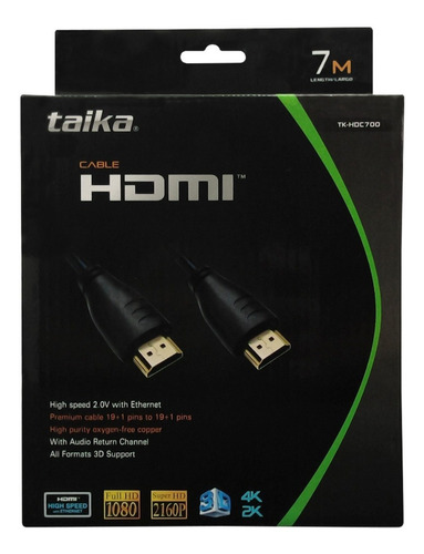 Cable Hdmi A Hdmi 2.0 Tk-hdc700 2k/4k/3d/ 60hz 7 Metros