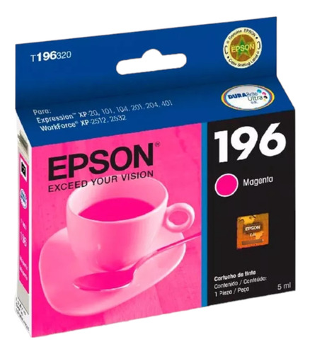 Cartucho Epson T 196 Magenta 101 201 211 401 411 Wf2512