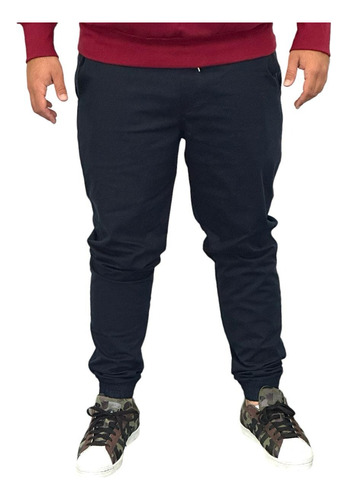 Jogger Pantalon Gabardina Elastizada Hombre Talles Grandes