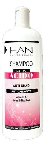 Shampoo Extra Acido Cabellos Teñidos Y Sensibles- Han 500 Ml