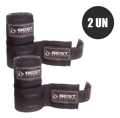 * Promoção Kit 2 Bandagens De Boxe E Muay Thai 5m Preto