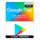 Gift Card Google Play R$150 Reais Brasil Envio Rapido