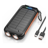 Cargador Solar Para Celular+linterna (naranja)