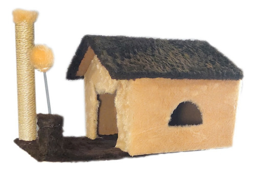 Casa De Gato Arranhador Modelo Térro Com Poste E Bolinha L+