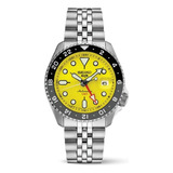  Relógio Seiko 5 Gmt Automático Ssk017 Amarelo Jubile Skx
