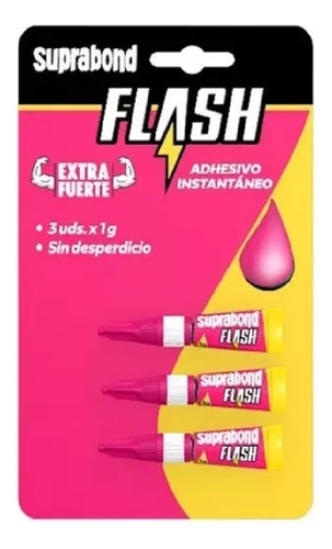 Adhesivo Instantaneo Suprabond Flash Líquido Extra Fuerte 3g