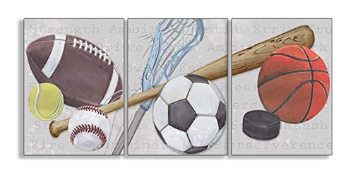 The Kids Room By Stupell Sports Balls Juego De Placas Rectan