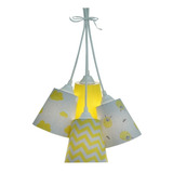 Lustre Pendente Decoração Bebê Carneirinhos Cinza E Amarelo