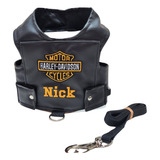 Roupa Pet - Guia Peitoral Harley Personalizada