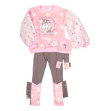 Conjunto Infantil Unicórnio Ma0299 + Roupa Da Boneca Marthiê