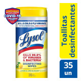 Lysol Toallas Desinfectantes Lemon & Lime 35 Un