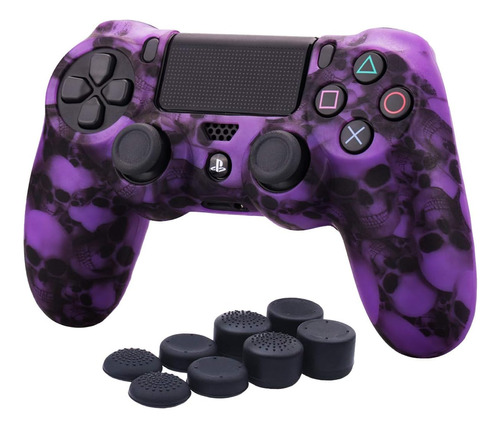 Funda Joystick Ps4 Yorha Skulls Purple