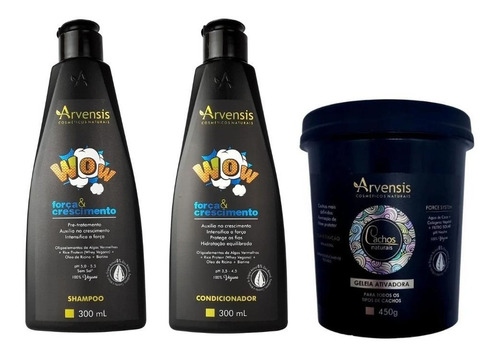 Kit Arvensis Shampoo E Condicionador Wow + Geleia Suave 450g