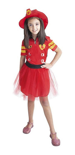 Fantasia Bombeira Com Boné Capacete Infantil Halloween