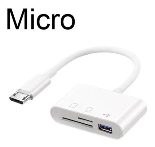 Adaptador Hub Otg Leitor De Cartão De Memoria Tf Tipo Micro 