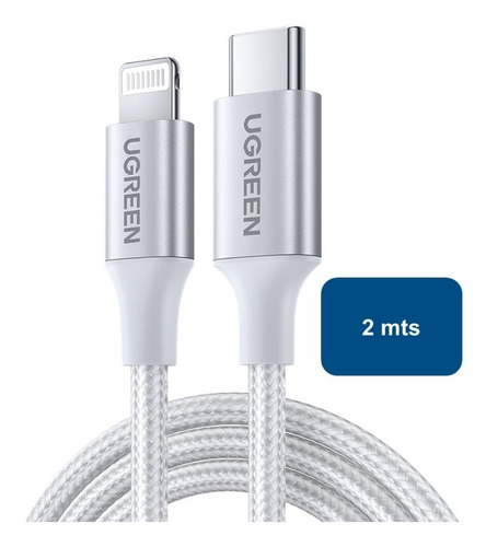 Cable Usb-c A Lightning 2m Blanco Envio A Todo Chile