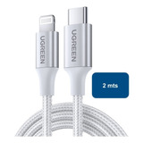 Cable Usb-c A Lightning 2m Blanco Envio A Todo Chile