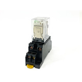 Relé Eletromecânico 12v 5a 2na/nf 8 Pinos Hh52pl + Base Din