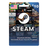 Cartão Presente Pré-pago Steam $10 Dólares Digital