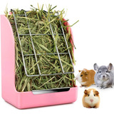 Comedero De Plastico Cobayos Hamsters Conejos Pasto Rosa