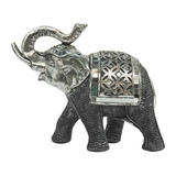 Elefante Adorno Resina Con Espejos 18 Cms