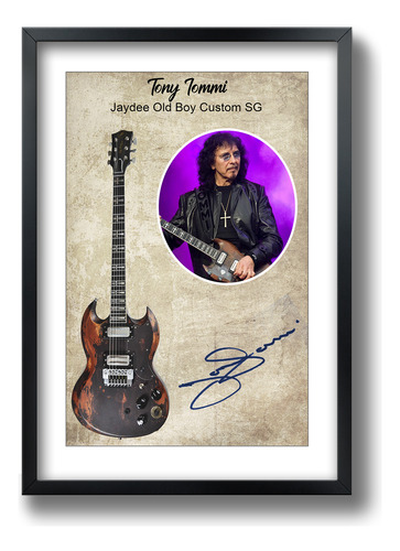 Quadro Tony Iommi Sabbath Tipo Paspatur C Moldura 60 X 42 Cm