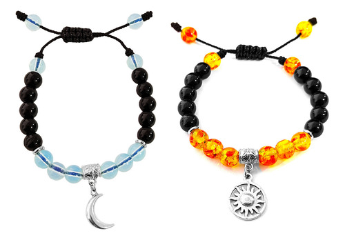 Pulsera Para Pareja Luna Sol Amor Regalo Perfecto + Estuche