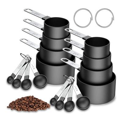 Kitbeaty Juegos 16pz Tazas Cucharas Medidoras Acero Inoxidable, Herramientas De Medición De Cocina Repostería Con Mangos,cuchara De Medición Para Medir Líquidos Y Los Ingredientes | MercadoLibre