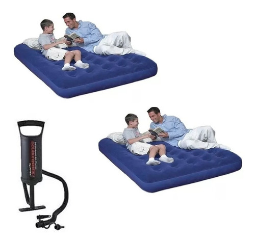 Combo 2 Colchon Inflable 2 Plazas Bestway + 1 Inflador 