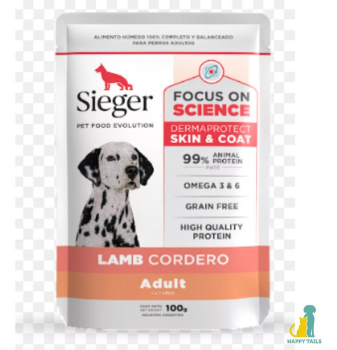 Sieger Pouch Humedo Perro Derma X 12 Unidades X 100 Grs