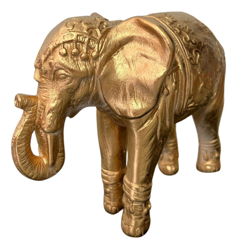 Estatua Imagem Ganesha Dourada Simbolo Sorte E Prosperidade