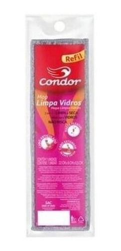 Refil P/ Rodo Mop Limpa Vidros Condor Lava E Seco Vidraça