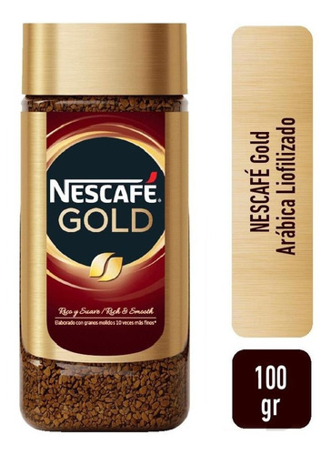 Nescafe Gold Instantáneo Equilibrado Y Aromático X100 Grs 