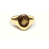 Anel Oval Feminino Liso Ouro 18k 750 Oferta