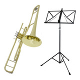 Kit Trombone Pisto Tenor Tb 200pd + Estante De Partitura S2
