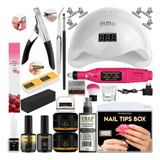 Kit Unhas Gel Acrigel Alongamentos Cabine Lixadeira Completo