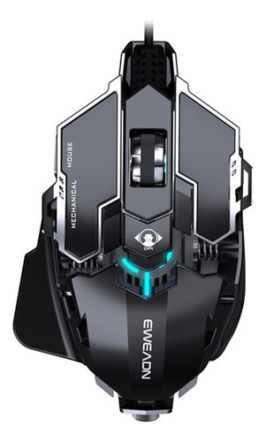 Mouse Mecânico Para Jogos De Computador De Metal Com Fio