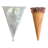 Embalagem Cone Trufado Incolor 10x15 300 Un Biscoito Doce