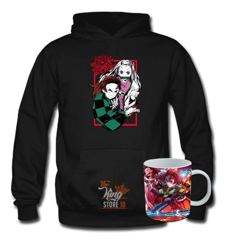 Poleron Anime, Demon Slayer, Tanjiro Y Nezuko, Dtf, +taza