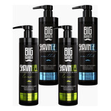 Kit Shaving Gel Big Barber Lemon + Mentol Atacado 4 Unidades