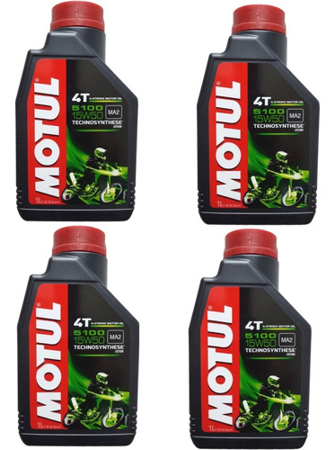 Aceite Motul 5100 4t 15w50 Semisintetico X4 Unidades Antares