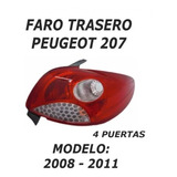 Faro Trasero Peugeot 207 2008 2009 2010 2011 4 Puertas