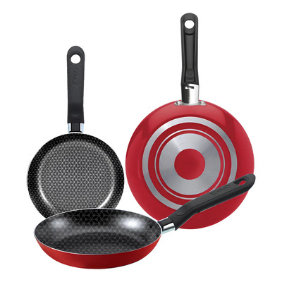 Juego de Sartenes con Antiadherente Ekco Classic de Aluminio 3 Piezas [18,20,24 cm] - Rojo | Envío gratis