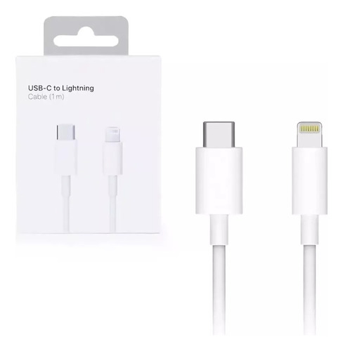 Cable Usb C Cargador Rápida Para iPhone Color Blanco