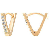 Pavoi Aretes Huggie En Forma De V Con Poste De Plata De Ley