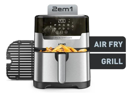 Airfry Arno Air Plus Expert E Grill Digital 4,2l Inox Ufe2