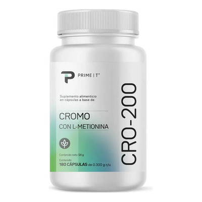 Cromo 180 Cápsulas Primetech Cro-200. El Polinicotinato De Cromo Es Una Combinación De Ácido Polínico Con Niacina Para Mayor Biodisponibilidad Y Absorción Que El Picolinato De Cromo | MercadoLibre