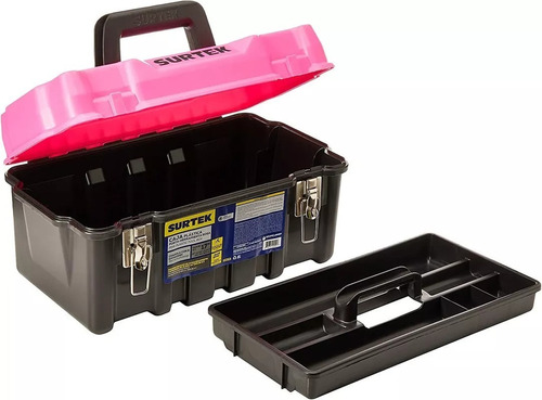 Caja Porta Herramienta Rosa Broches Metálicos Portacandado  